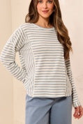 Tribal Style 3162O Knit Top - Blue Fog