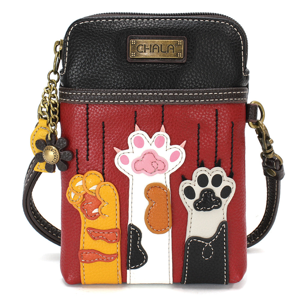 CellPhone Xbody - Cat Paws - burgundy