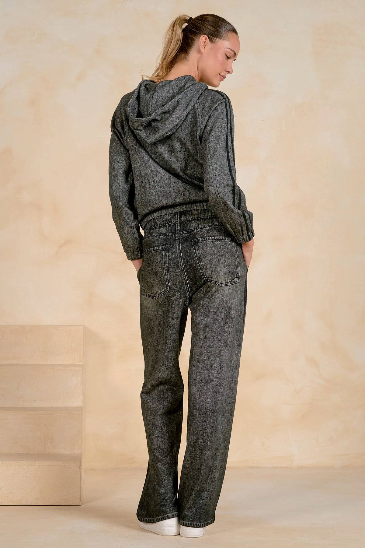 ELAN Style JF8320 Washed Denim Hoodie