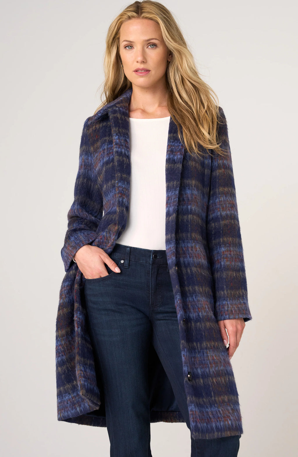 Liverpool Style LM1D26NG46 Ombré Plaid Swing Coat