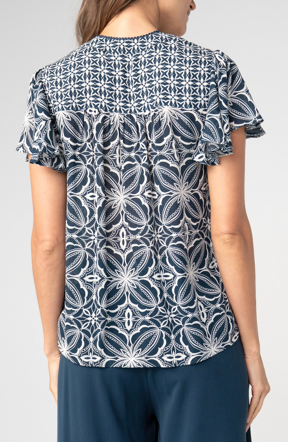 Liverpool Style LM8L32HC8P10 Petite Flutter Sleeve Blouse