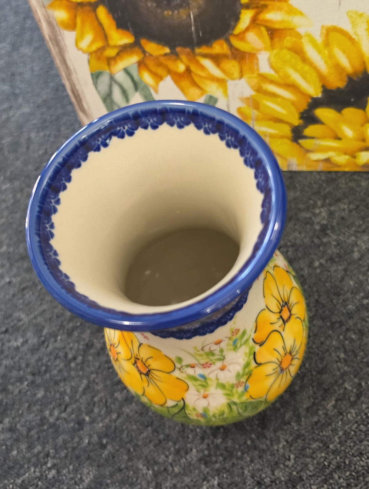 Lidia's Polish Pottery 9 Inch Floral Hand-Painted Large Vase