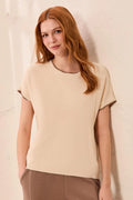 Tribal Style 3203O Cap Sleeve Sweater - Moonstone