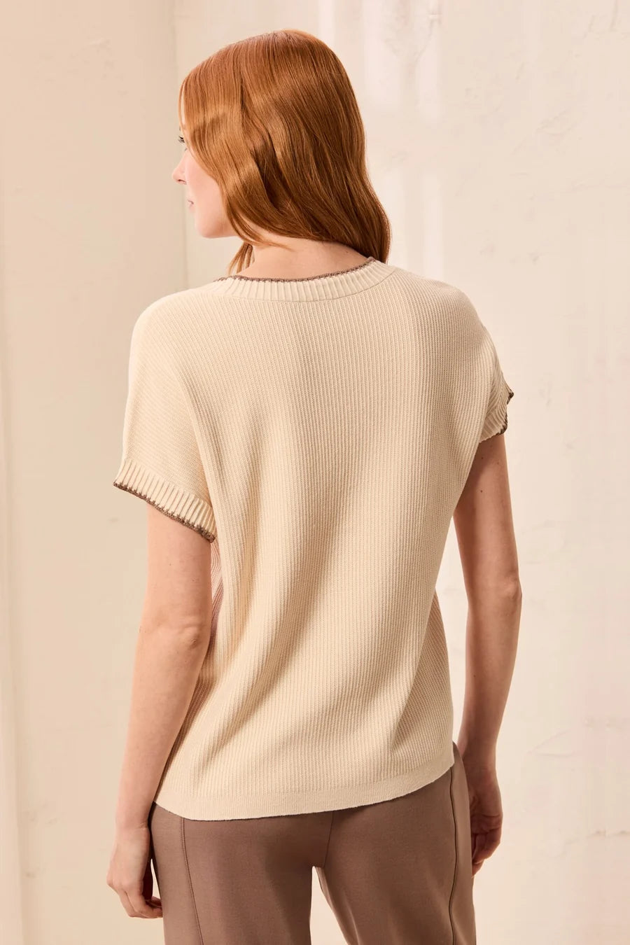 Tribal Style 3203O Cap Sleeve Sweater - Moonstone