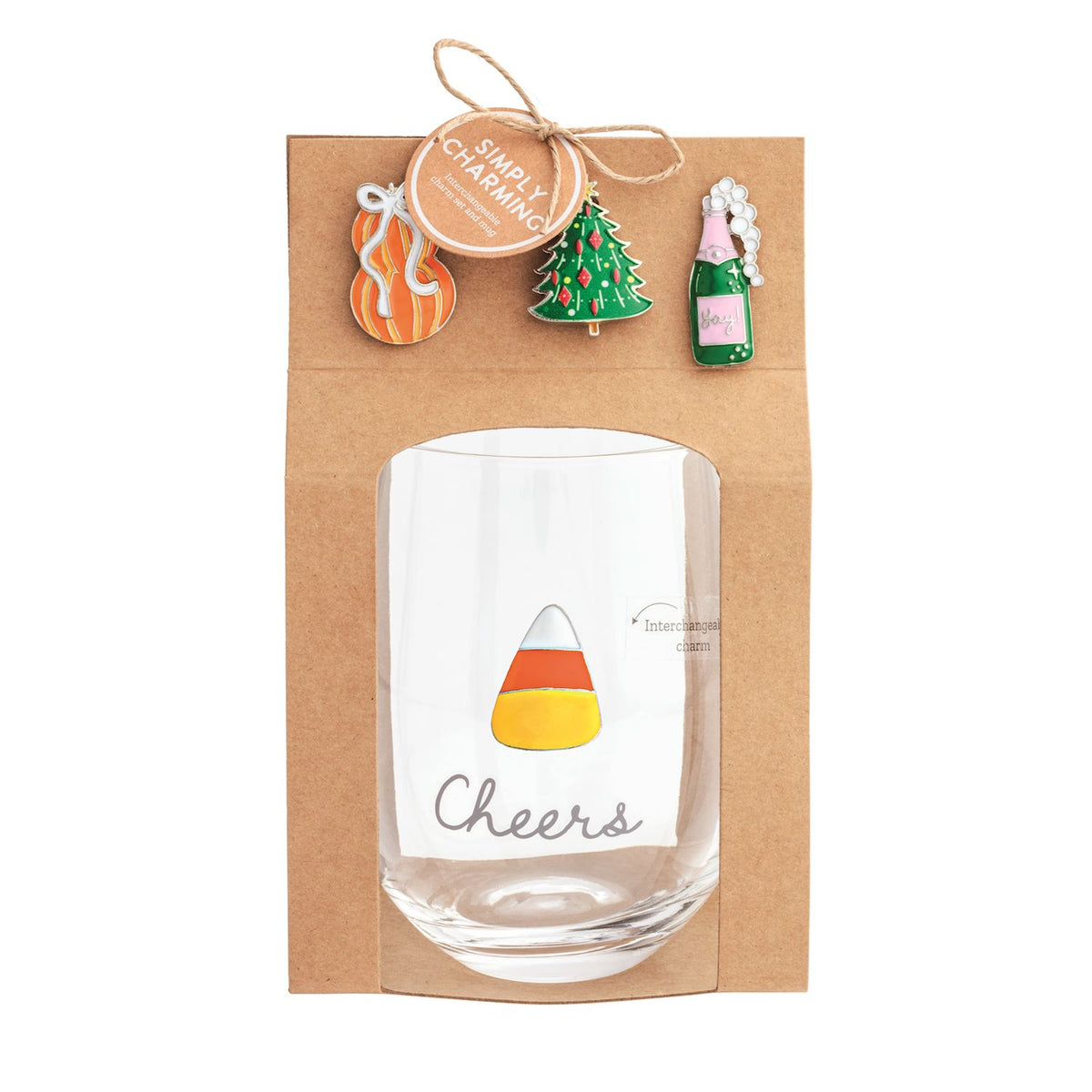 Mud Pie Simply Charming Wine Glass